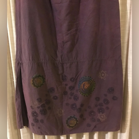 Blue Fish Egglant Long Skirt w Original Art - Picture 2 of 6